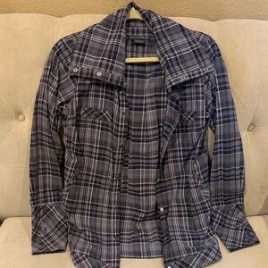 Exofficio Women’s Plaid Shirt Jacket - Black and Gray